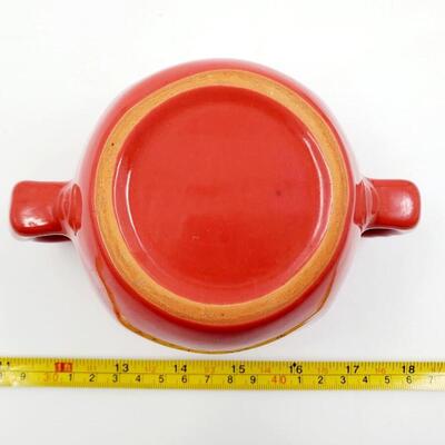 RED FRANKOMA SPOON REST AND SUGAR BOWL