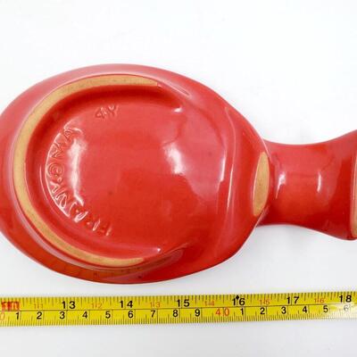 RED FRANKOMA SPOON REST AND SUGAR BOWL