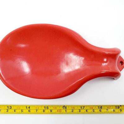 RED FRANKOMA SPOON REST AND SUGAR BOWL
