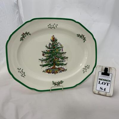 [84] SPODE | 15” Oblong Platter | Christmas Tree | EstateSales.org