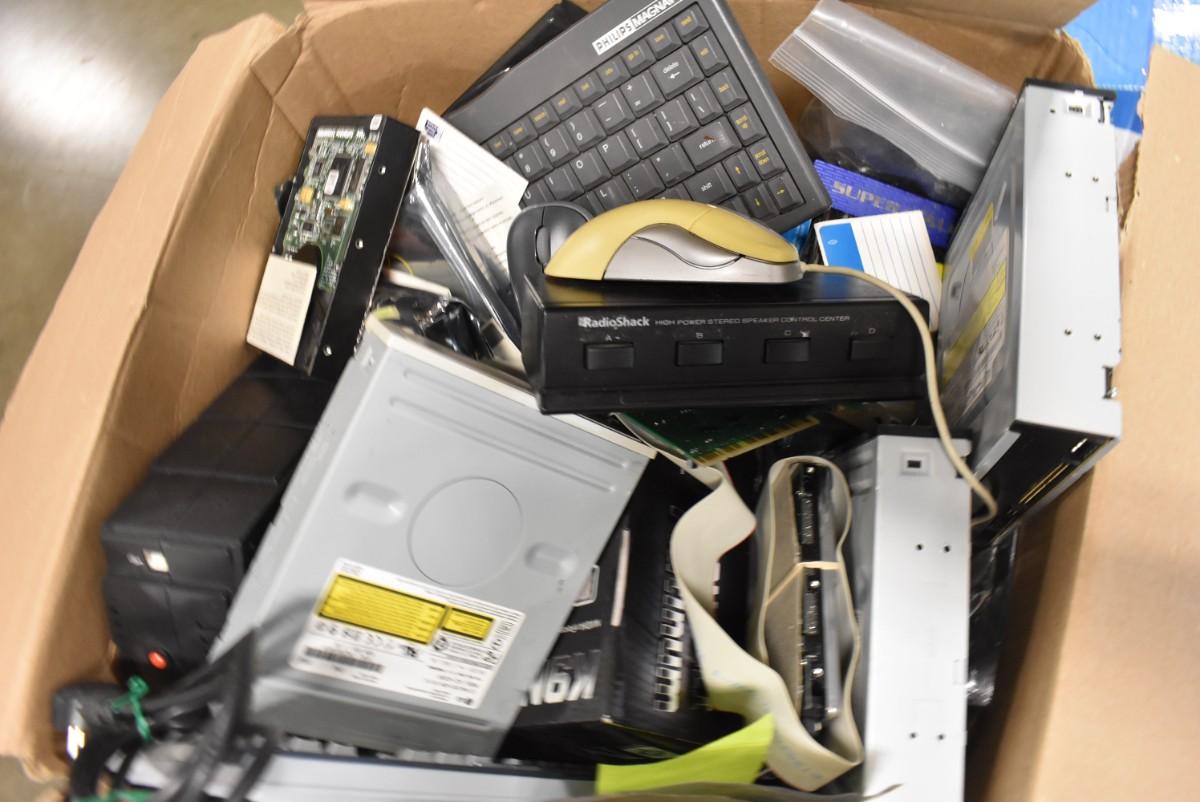Computer Parts Boxes Box of Various Computer Parts | EstateSales.org