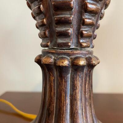 VINTAGE ORNATE BRONZE-COLORED LAMP BASES SET OF 2