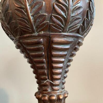 VINTAGE ORNATE BRONZE-COLORED LAMP BASES SET OF 2