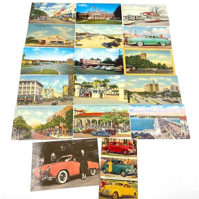 VINTAGE AUTOMOBILE POSTCARDS