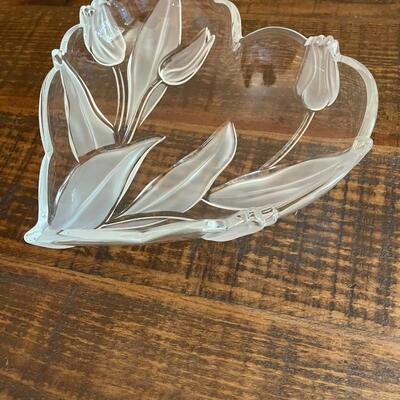 LOT 63 - Walther-Glas, Germany, Nadine, Tulip, Heart Shaped Glass Bowl