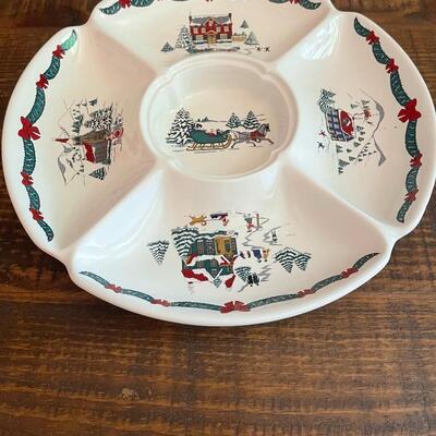 LOT 61 - Divided Relish Tray, Christmas, Fine Ceramic