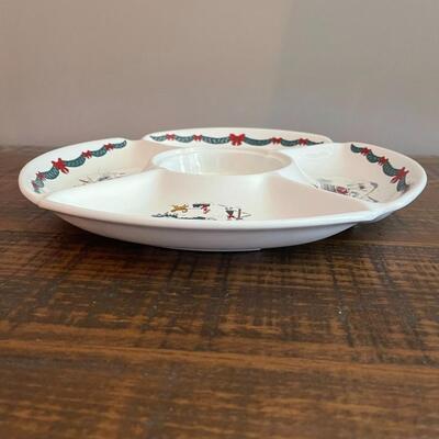 LOT 61 - Divided Relish Tray, Christmas, Fine Ceramic