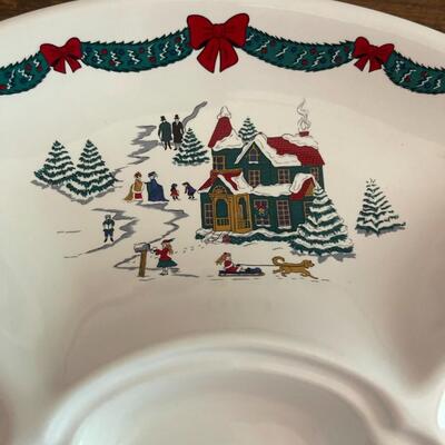 LOT 61 - Divided Relish Tray, Christmas, Fine Ceramic