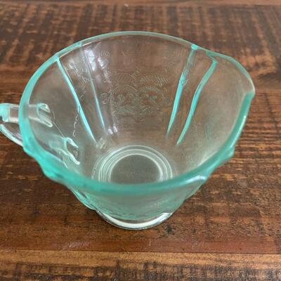 LOT 57 - Creamer and Sugar, Light Blue Depression Glass, Set