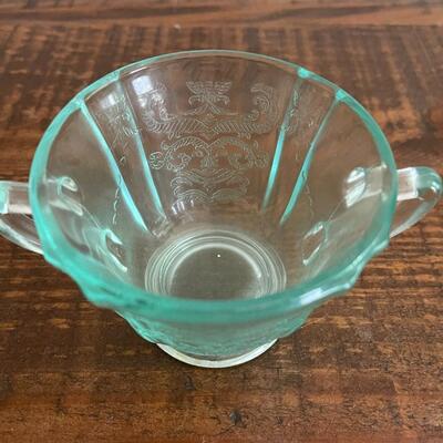 LOT 57 - Creamer and Sugar, Light Blue Depression Glass, Set