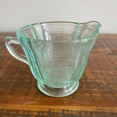 LOT 57 - Creamer and Sugar, Light Blue Depression Glass, Set