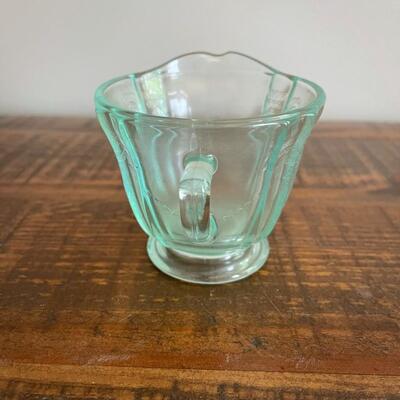 LOT 57 - Creamer and Sugar, Light Blue Depression Glass, Set