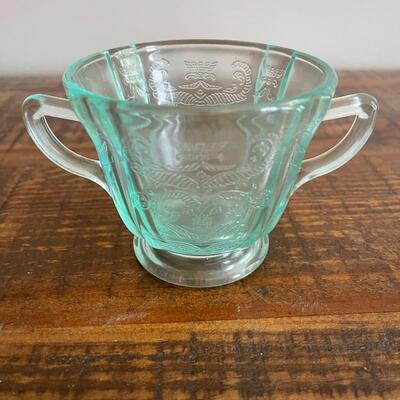 LOT 57 - Creamer and Sugar, Light Blue Depression Glass, Set