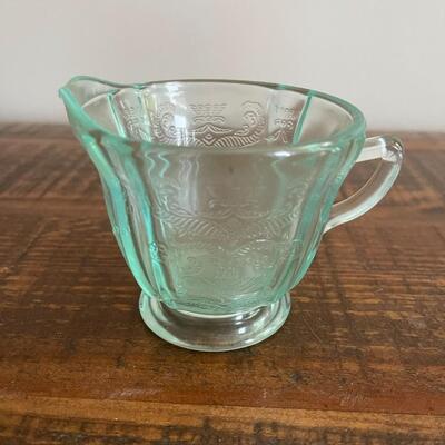 LOT 57 - Creamer and Sugar, Light Blue Depression Glass, Set