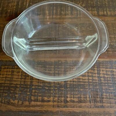 LOT 58 - Hammered Aluminum Covered Serving Dish - Glass insert