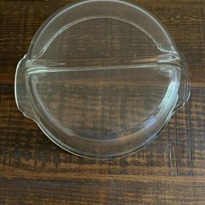LOT 58 - Hammered Aluminum Covered Serving Dish - Glass insert