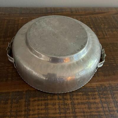 LOT 58 - Hammered Aluminum Covered Serving Dish - Glass insert