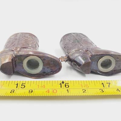 SMALL COWBOY BOOTS WITH SPURS SALT AND PEPPER SHAKERS