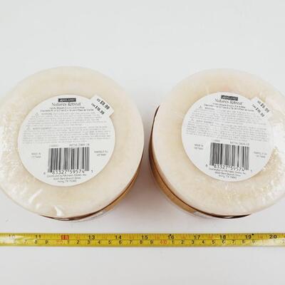 NATURES RETREAT ASHLAND 3 WICK VANILLA BLOSSOMS PILLAR CANDLE BUNDLE OF 2