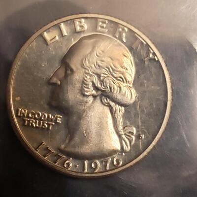 BU silver Bicentennial  quater 