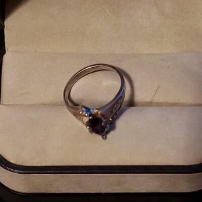 Sterling silver ring Sapphire and diamonds.Very beautiful vintage with real stones and silver  