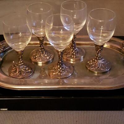 Beautiful Danco silver & glass set 