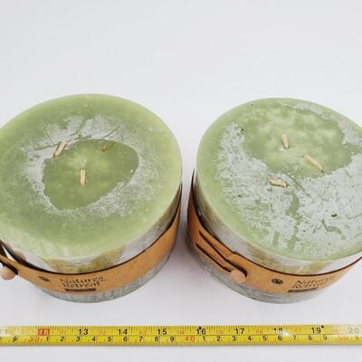 NATURES RETREAT ASHLAND 3 WICK WOODLAND SPICE PILLAR CANDLE BUNDLE OF 2