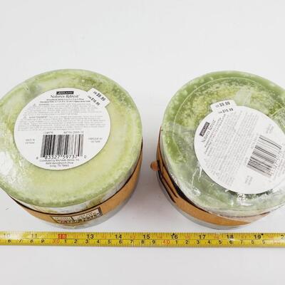 NATURES RETREAT ASHLAND 3 WICK WOODLAND SPICE PILLAR CANDLE BUNDLE OF 2