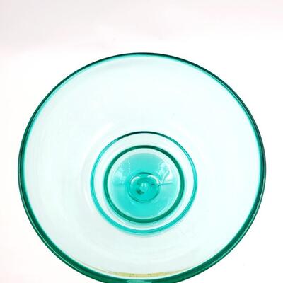 VINTAGE HAND BLOWN "BLENKO" HANDCRAFT FOOTED COMPOTE BOWL