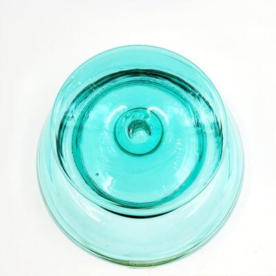 VINTAGE HAND BLOWN "BLENKO" HANDCRAFT FOOTED COMPOTE BOWL