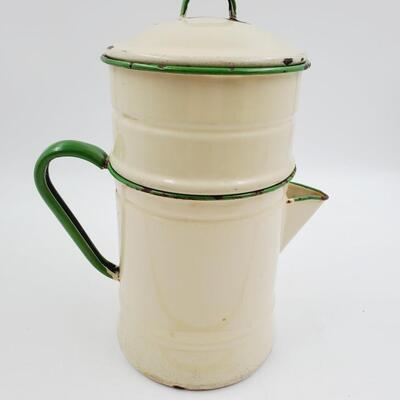 VINTAGE ENAMELWARE FRENCH BIGGIN COFFEE POT