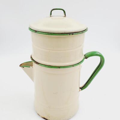 VINTAGE ENAMELWARE FRENCH BIGGIN COFFEE POT