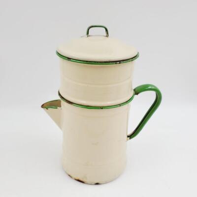 VINTAGE ENAMELWARE FRENCH BIGGIN COFFEE POT