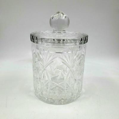 VINTAGE GLASS BISCUIT BARREL/JAR