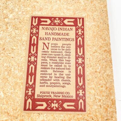 FRAMED NAVAJO INDIAN HANDMADE SAND ART - *SIGNED* â€œFRED Hâ€