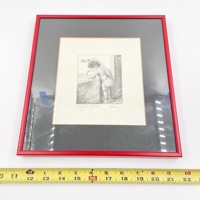 *SIGNED* NICHOLAS D. FRANKOVITZ 53/1000 FRAMED PRINT - BABY BOY AT BATHTUB