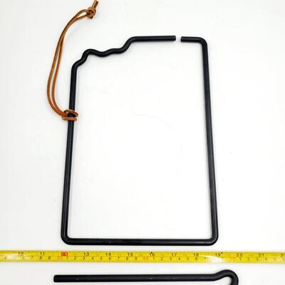 "KANSAS" SHAPED DINNER BELL WITH STRIKER AND LEATHER HANGING STRAP