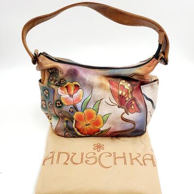 ANUSCHKA HANDCRAFTED GENUINE LEATHER HAND PAINTED HOBO HANDBAG
