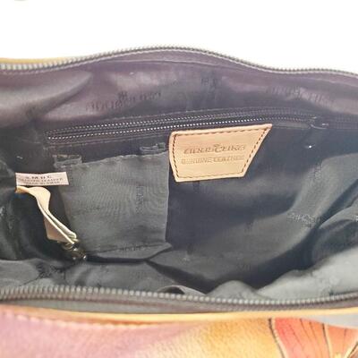 ANUSCHKA HANDCRAFTED GENUINE LEATHER HAND PAINTED HOBO HANDBAG