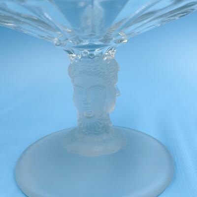 VINTAGE â€œTHREE FACEâ€ FROSTED PEDESTAL BOWLS