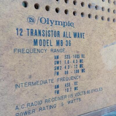 1950's Olympic 12 transistor table radio.