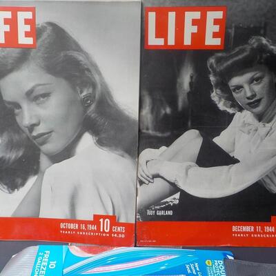 1940's Life Magazines Starlet's, Judy Garland and Lauren  Bacall.