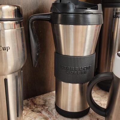 Lot 6: Travel Coffee Cups and Thermos 