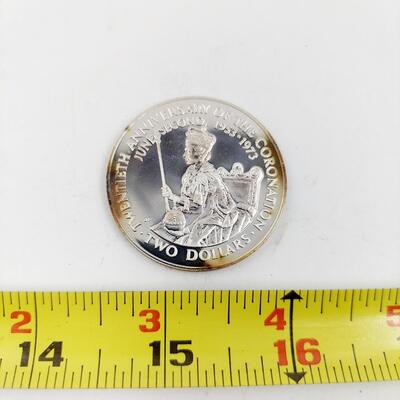 1973 SILVER COOK ISLAND $2- 20TH ANNIVERSARY COIN 