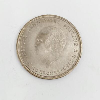 1968 DENMARK 10 SILVER KROMER 