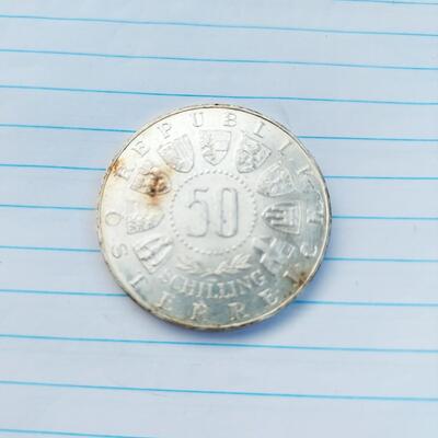 1963 AUSTRIAN SILVER 50 SHILLING COIN