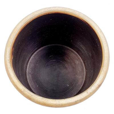 ANTIQUE DARK BROWN GLAZE 2 GALLON CROCK