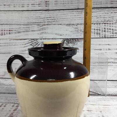 Ceramic Brown and Tan pottery jug Roseville USA