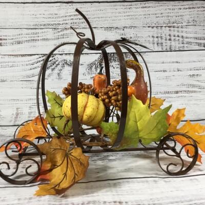 Thanksgiving wire pumpkins set of 2 Decorations 