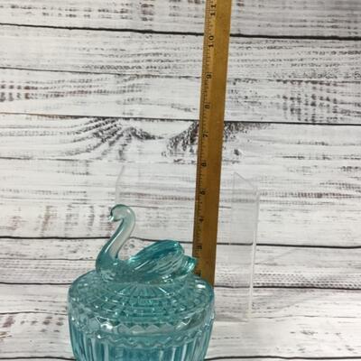 Light blue vintage glass set of three